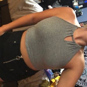 Gray Halter Top